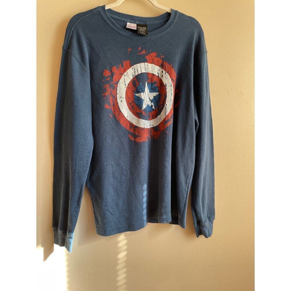 Mens' capt America long sleeve shirt‎